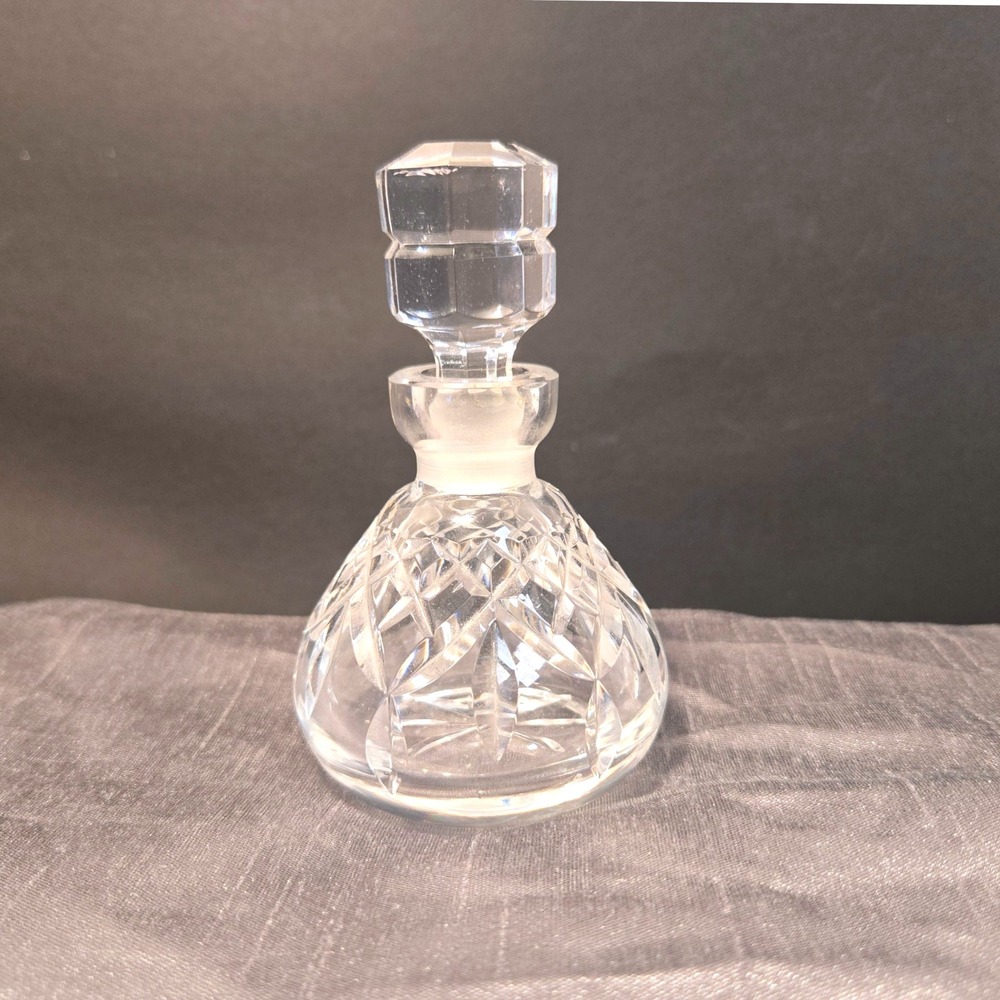 Vintage Crystal Cut Glass Perfume‎ Bottle Atomizer Stopper Decanter Vanity Decor